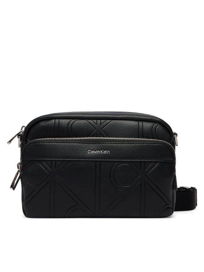 Calvin Klein Umhängetasche Calvin Klein Emblem Aop Emboss Camera Bag LV04D3330G Schwarz