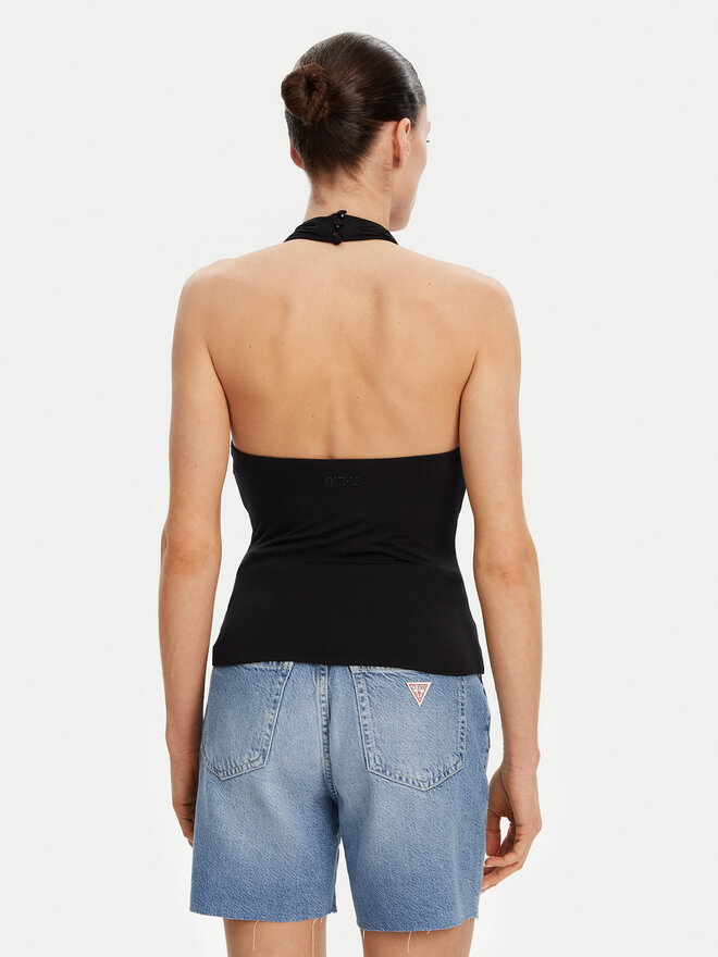 Guess Guess Τοπ W5GP16 KACM2 Μαύρο Slim Fit