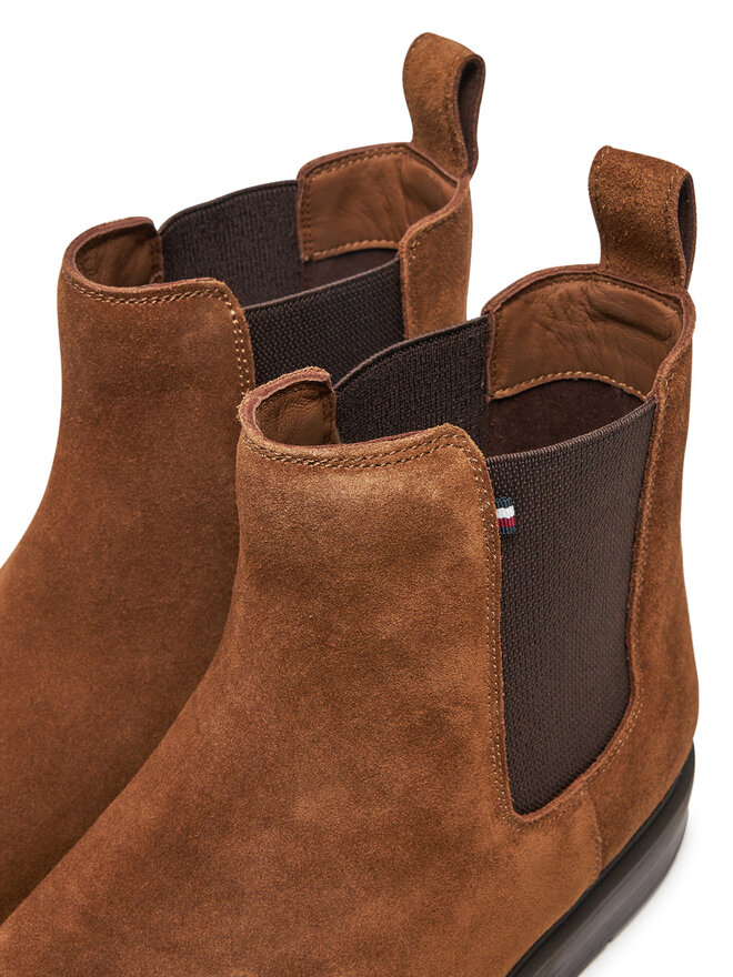 Tommy Hilfiger Боти тип челси Tommy Hilfiger Flexible Hilfiger Suede Chelsea FM0FM05102 Кафяв