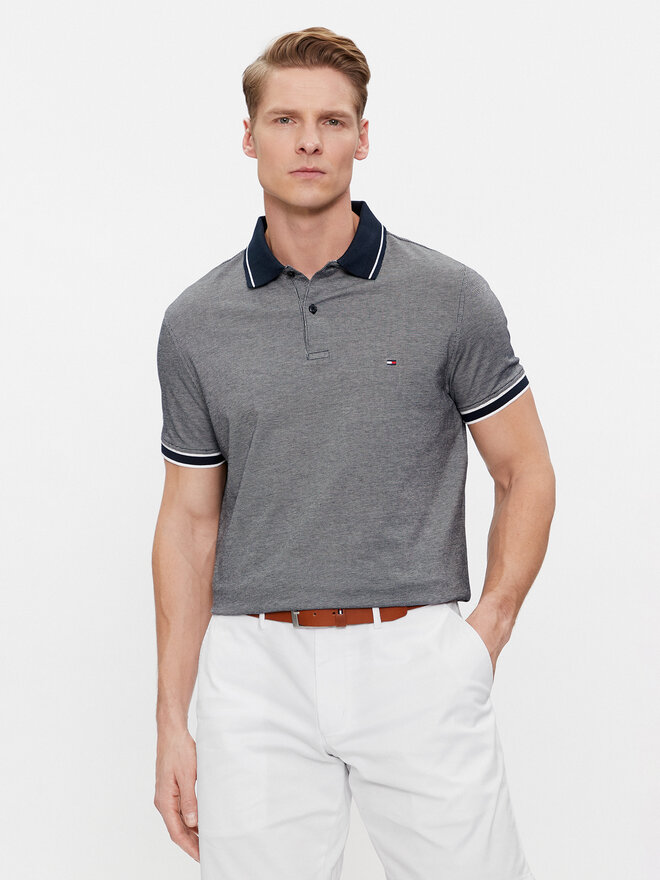 Tommy Hilfiger Tommy Hilfiger Polo marškinėliai Monotype Oxford Collar Reg Polo MW0MW34778 Pilka Regular Fit