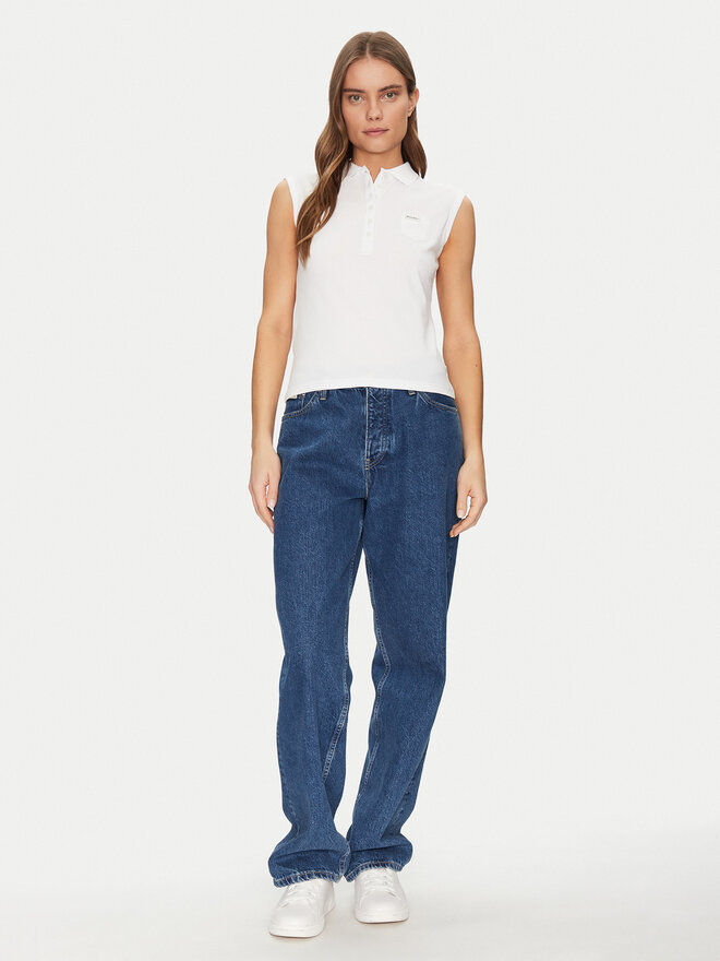 Guess Jeans Guess Jeans Pólóing W5GP24 KCYR1 Fehér Regular Fit