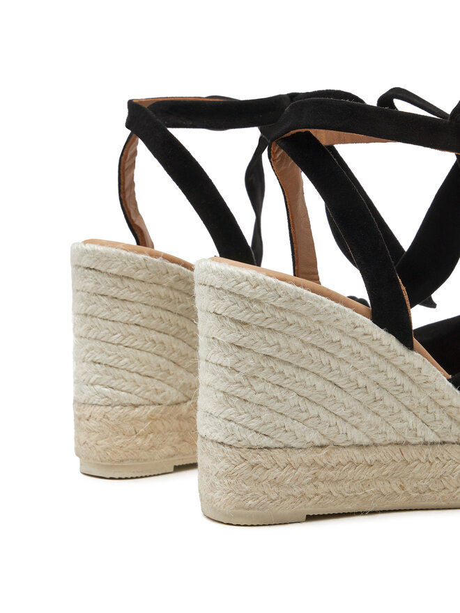 Manebi Espadrile Manebi Hamptons Wedge Espadrilles With Knot K 1.0 WS Crna