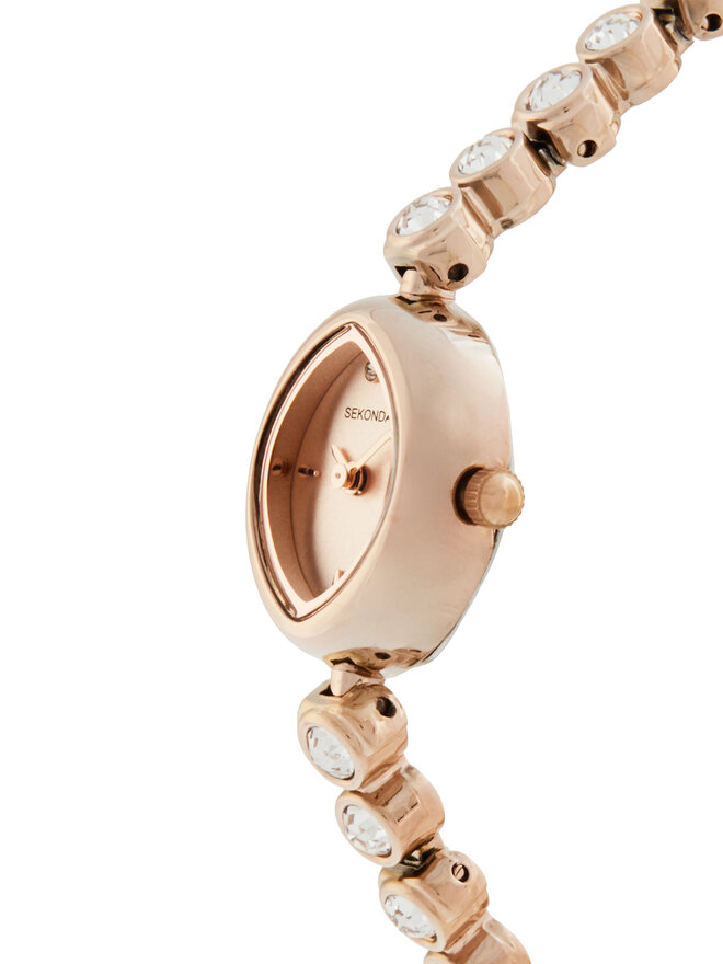 Sekonda Zestaw zegarek, łańcuszek i kolczyki Sekonda 49035 Różowe złoto