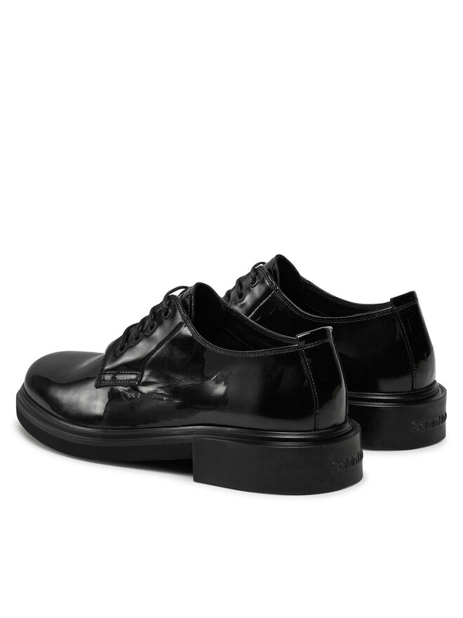 Calvin Klein Īsi apavi Calvin Klein Postman Derby Pat HM0HM01685 Melns