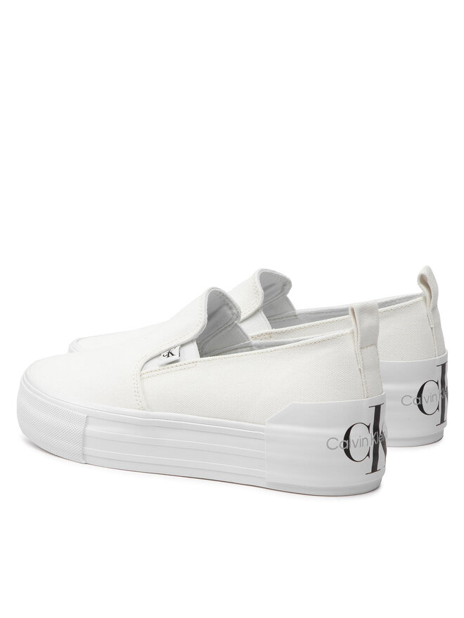 Calvin Klein Jeans Kedai Calvin Klein Jeans Vulcanized Flatform Bold Slipon YW0YW00703 Balta