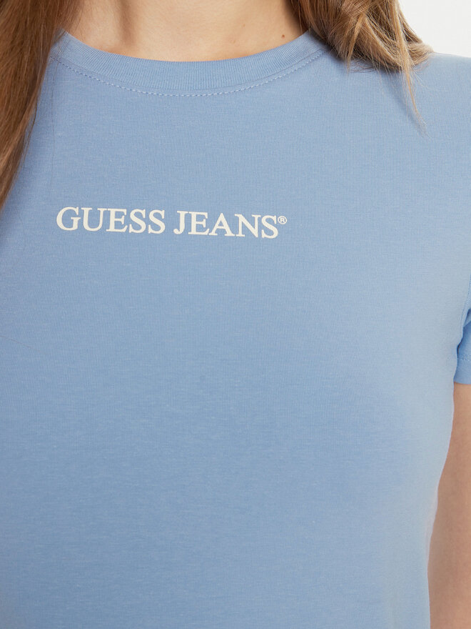 Guess Jeans Guess Jeans Marškinėliai W4YI01 J1314 Žydra Regular Fit
