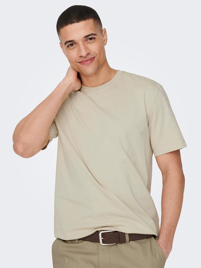 Only & Sons Only & Sons Marškinėliai 22025208 Smėlio Regular Fit