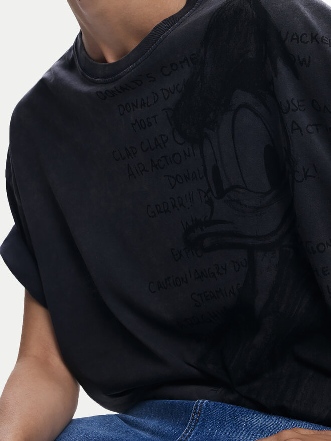Desigual Desigual Marškinėliai Donald 25SWTKAH Pilka Loose Fit