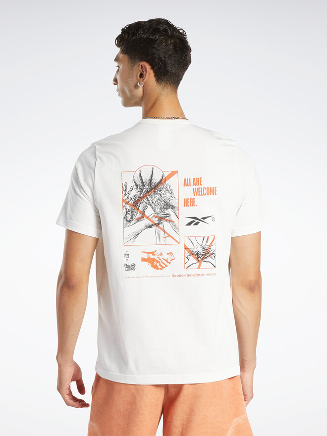 Reebok Reebok T-Shirt Reebok Basketball Court Top T-Shirt HN5804 Weiß Relaxed Fit