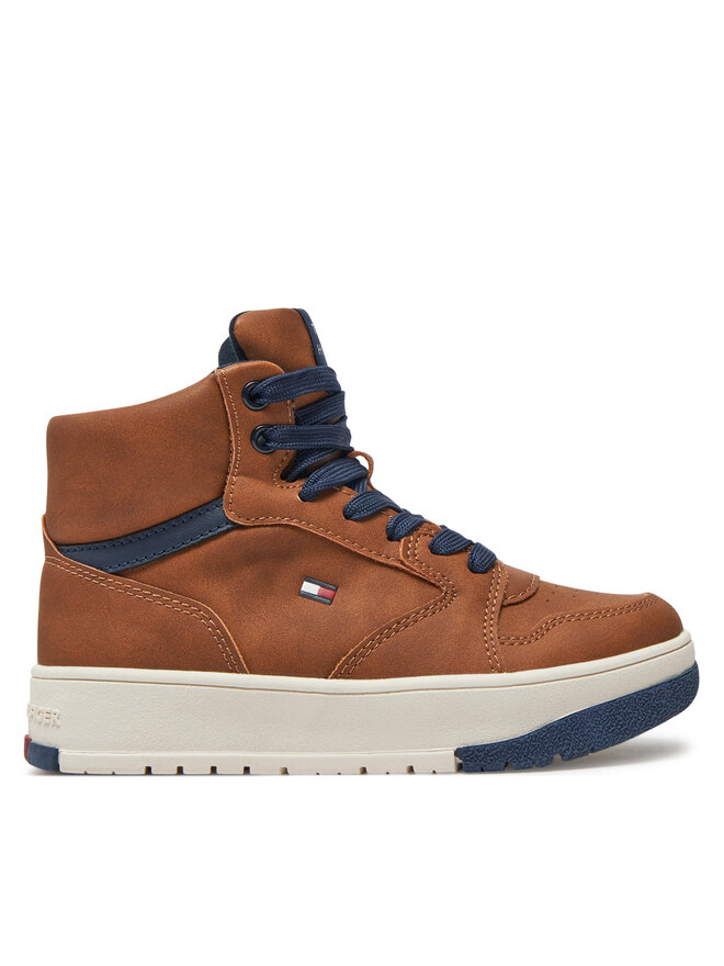 Tommy Hilfiger Superge Tommy Hilfiger Mid Cutlace-Up Sneaker T3X9-33641-1351 M Rjava