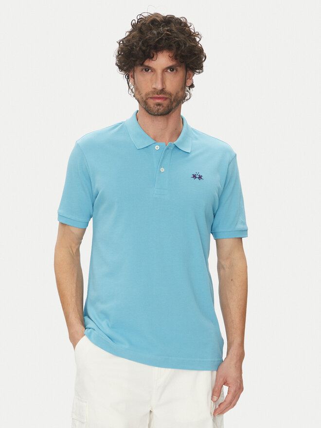 La Martina La Martina Поло Tex BPMP01 PK031 Блакитний Regular Fit