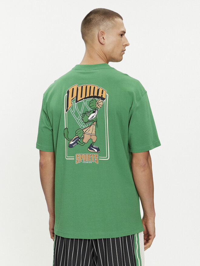 Puma Puma Camiseta For The Fanbase Graphic 624395 Verde Relaxed Fit