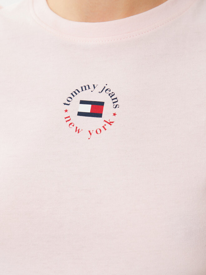 Tommy Jeans Tommy Jeans Marškinėliai Essential DW0DW20316 Rožinė Slim Fit