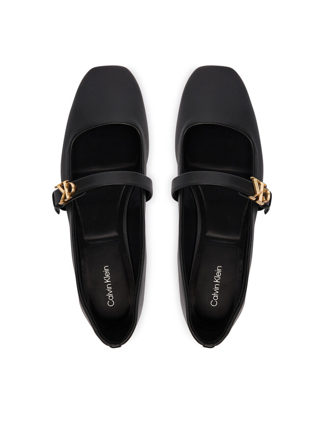 Calvin Klein Ballerinas Calvin Klein Squared Ballerina Mj Lth Mg Hdw HW0HW03430 Schwarz