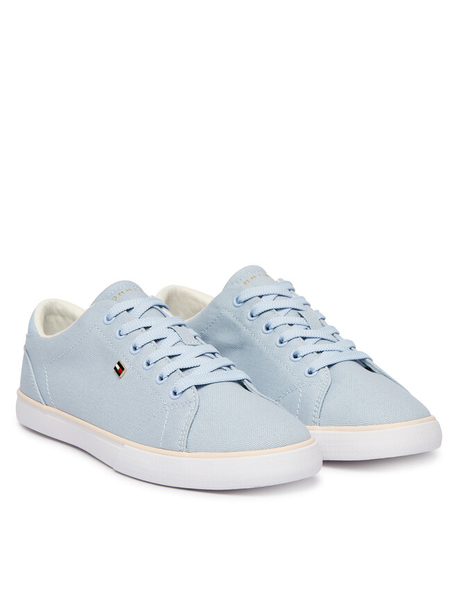 Tommy Hilfiger Sneakers aus Stoff Tommy Hilfiger Th Low Profile Vulc Canvas FW0FW09102 Himmelblau