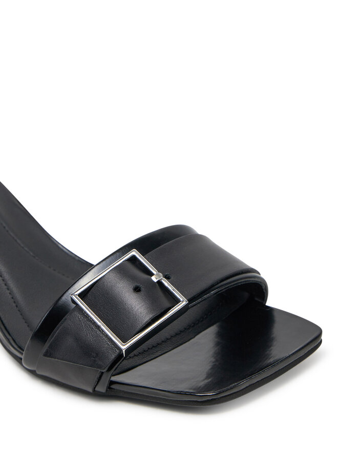 Calvin Klein Pantoletten Calvin Klein Heel Mule 50 W/Buckle - Lth HW0HW02478 Schwarz