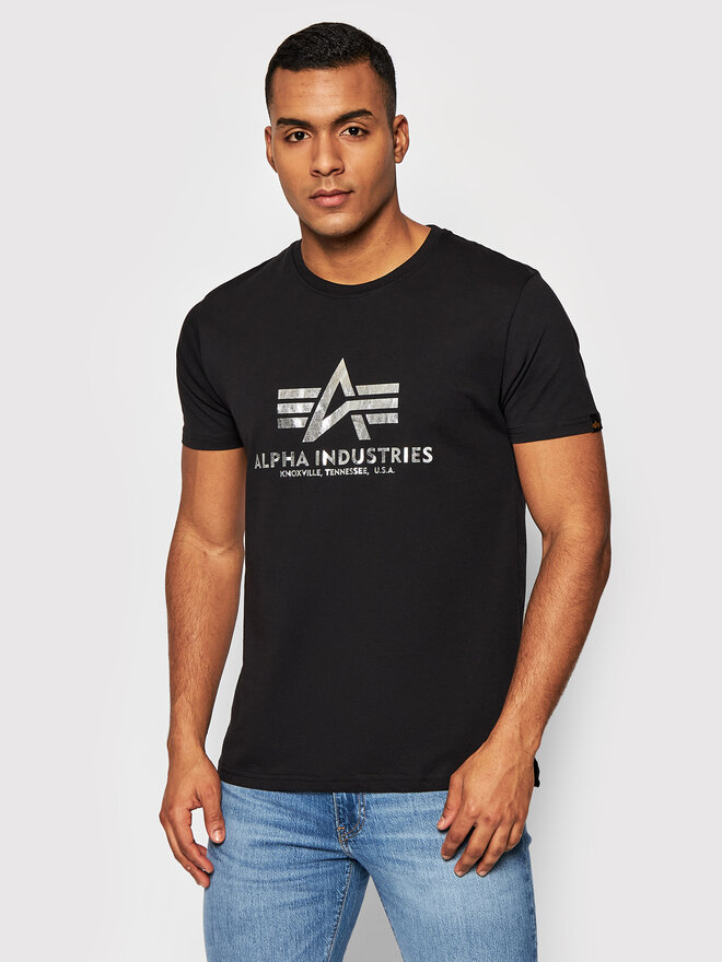 Alpha Industries Alpha Industries T-Shirt Basic Foll Print 100501FP Μαύρο Regular Fit