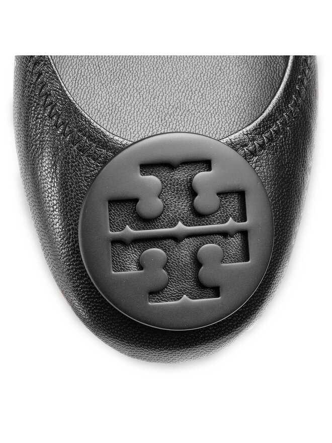 Tory Burch Baleriny Tory Burch Minnie Travel Ballet With Logo 49350 Czarny