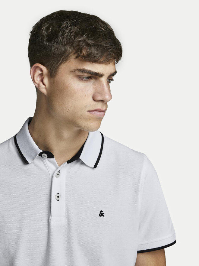 Jack&Jones Jack&Jones Polo Paulos 12136668 Λευκό Slim Fit