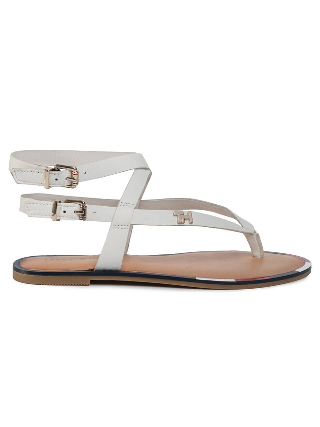 Sandales Tommy Hilfiger Iconic Flat Strappy Sandal FW0FW04873 Blanc chaussures