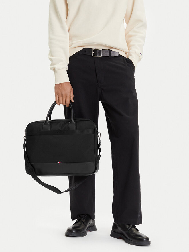 Tommy Hilfiger Torba za laptop Tommy Hilfiger Th Nylon Travel Computer Bag AM0AM13470 Crna