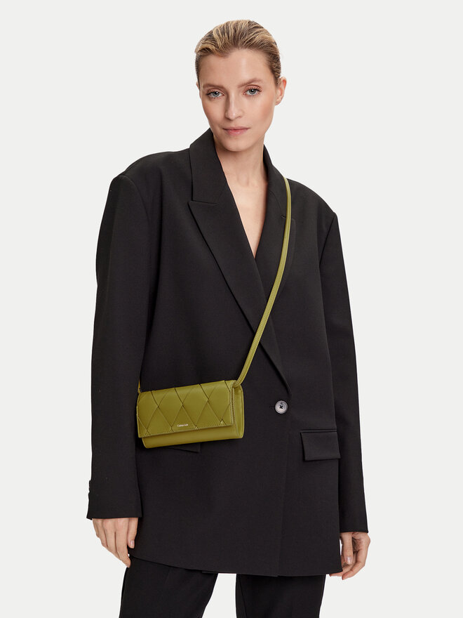 Calvin Klein Handtasche Calvin Klein Ck Woven Convertible Wallet Bag K60K612970 Grün