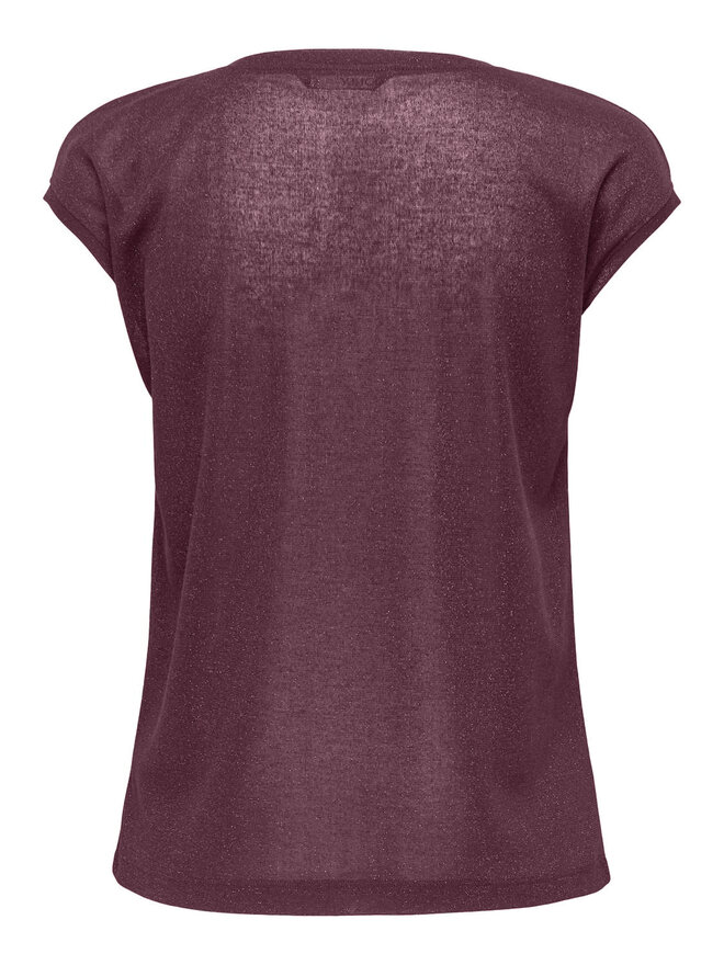 ONLY ONLY Camiseta Silvery 15136069 Guinda/burdeos Loose Fit