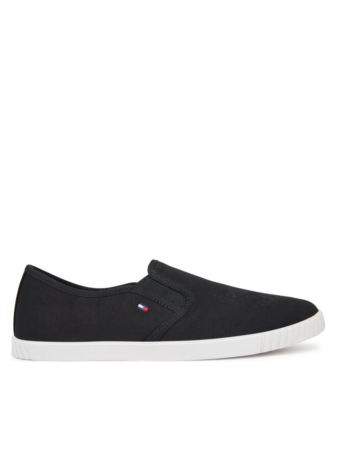 Tommy Hilfiger Sneakers aus Stoff Tommy Hilfiger Canvas Slip-On Sneaker FW0FW08640 Schwarz