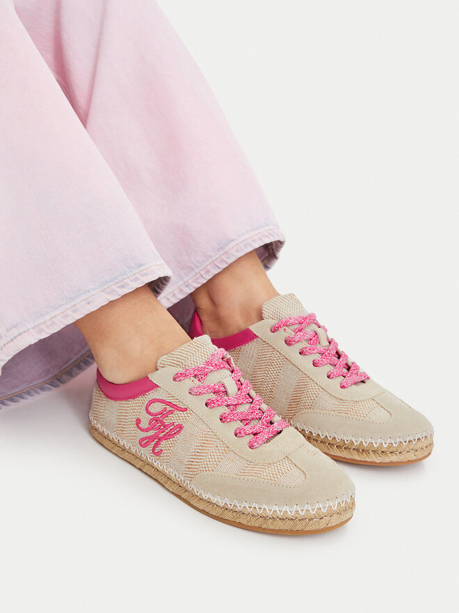 Tommy Hilfiger Espadrilles Tommy Hilfiger Woven Logo Embroidery FW0FW09108 Beige