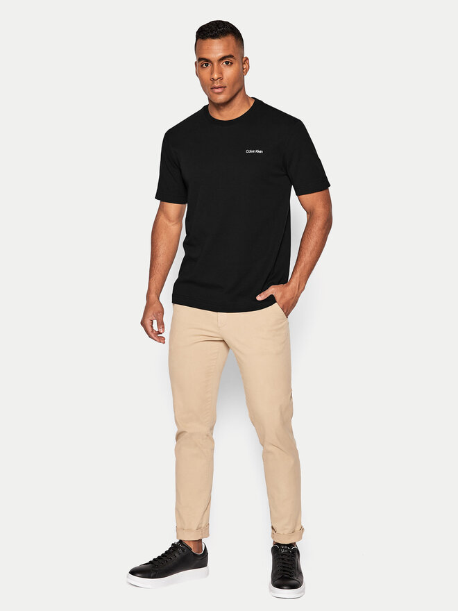 Calvin Klein Calvin Klein Футболка Micro Logo Interlock K10K109894 Чорний Regular Fit