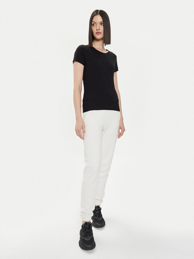 4F 4F Marškinėliai 4FWSS24TTSHF1163 Juoda Slim Fit