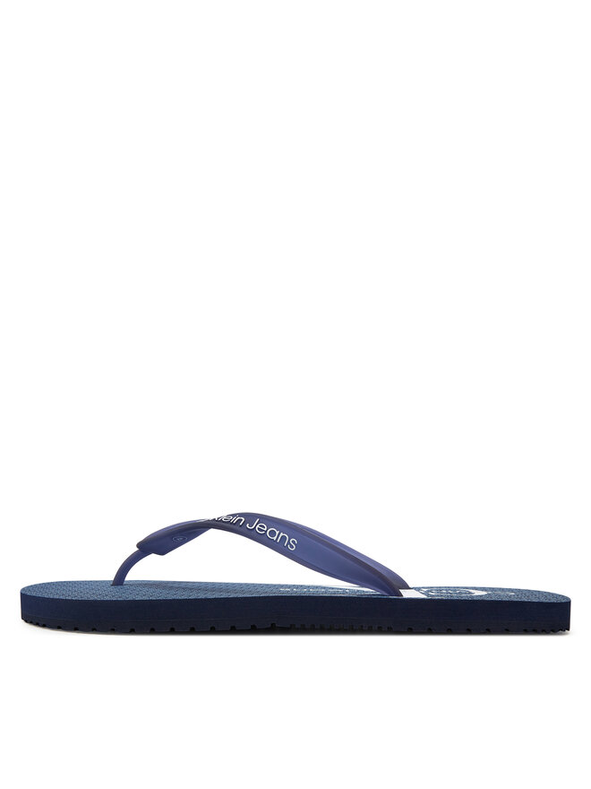Calvin Klein Jeans Japonki Calvin Klein Jeans Beach Sandal Glossy YM0YM00952 Granatowy