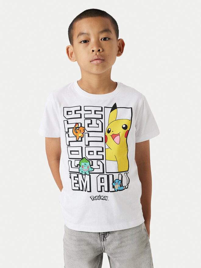 NAME IT NAME IT Póló Flame Pokemon 13240895 Fehér Standard Fit