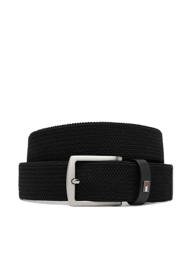 Tommy Hilfiger Pasek Męski Tommy Hilfiger Denton Elastic 3.5 AM0AM13354 Czarny