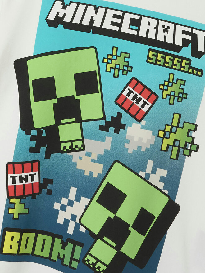 NAME IT NAME IT Marškinėliai Minecraft 13240871 Balta Standard Fit