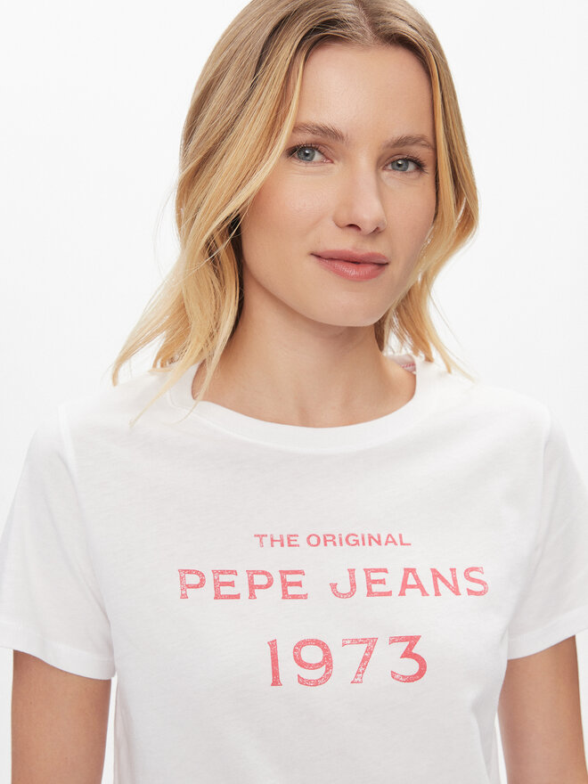 Pepe Jeans Pepe Jeans Marškinėliai Harbor PL505743 Balta Regular Fit