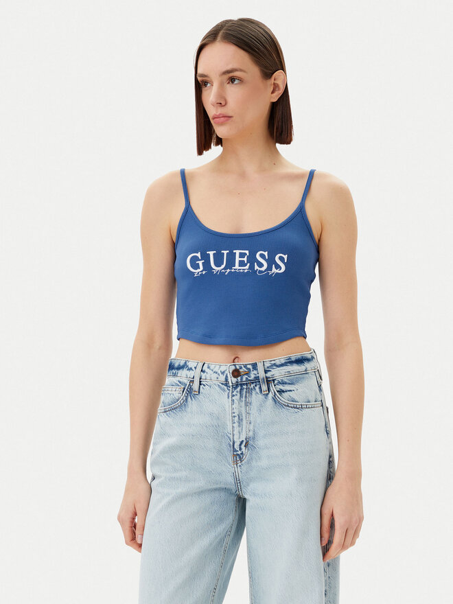 Guess Guess Marškinėliai V5GP16 K8RT2 Mėlyna Regular Fit