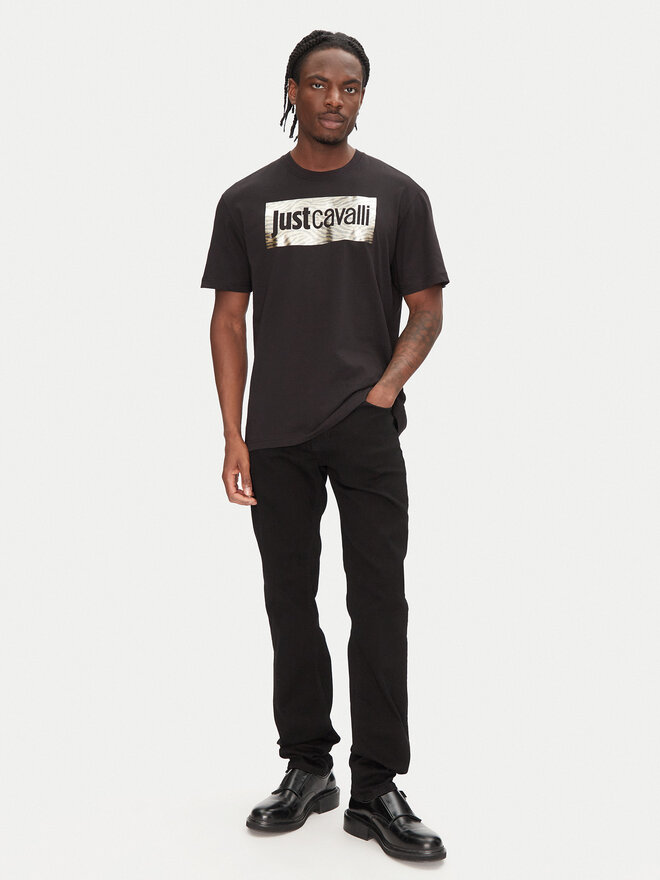 Just Cavalli Just Cavalli T-Shirt 78OAHT15 Schwarz Regular Fit