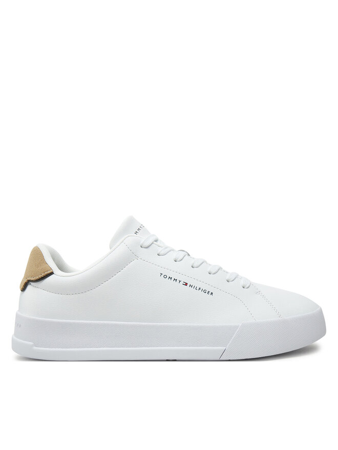 Tommy Hilfiger Sneakersy Tommy Hilfiger Th Court Lth Detail Ess FM0FM05367 Biały