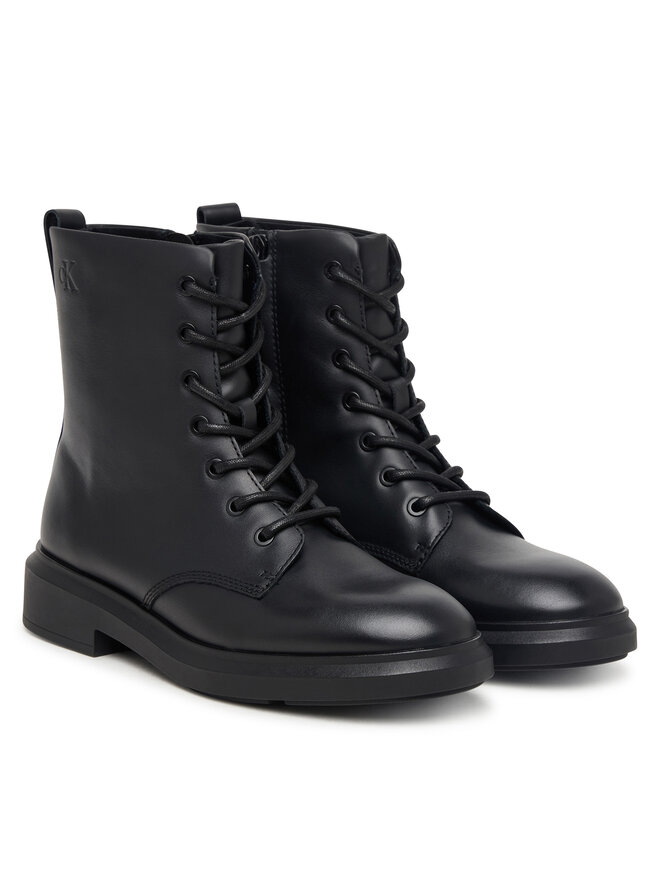 Calvin Klein Schnürschuhe Calvin Klein Sporty Boot Lace Up Lth HW0HW03188 Schwarz