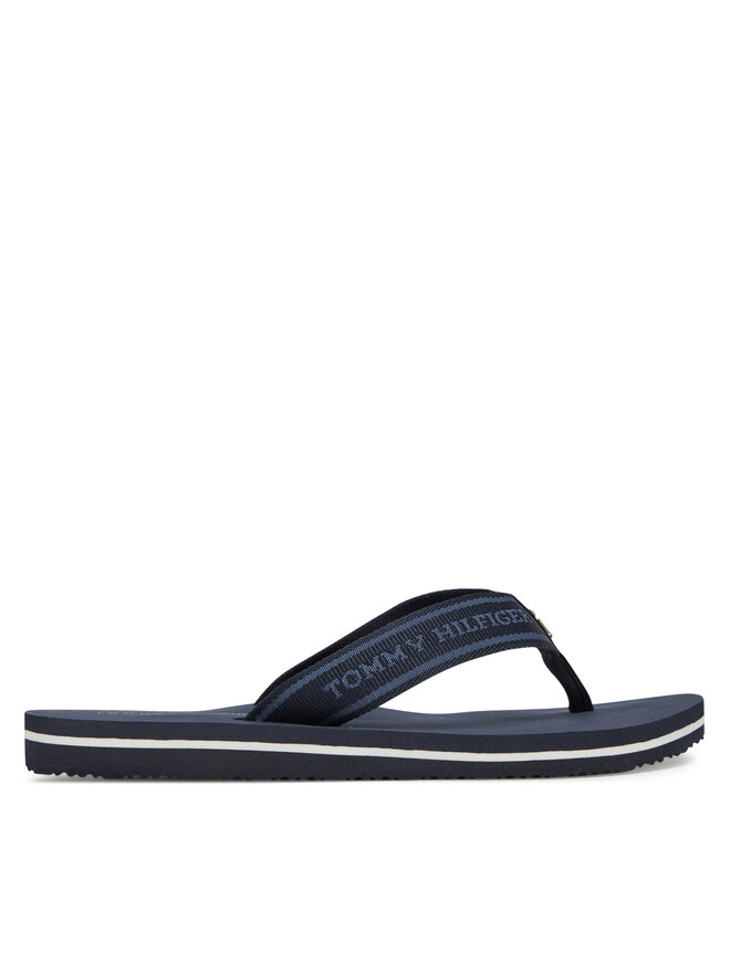 Tommy Hilfiger Japonki Tommy Hilfiger Hilfiger Webbing Beach Sandal FW0FW08515 Granatowy