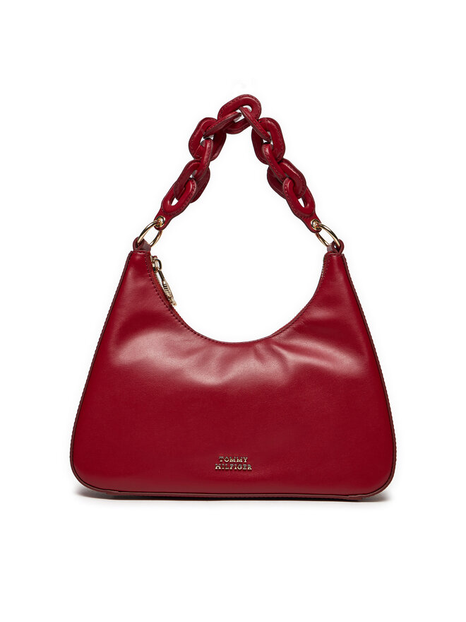 Tommy Hilfiger Táska Tommy Hilfiger Soft Leather Shoulder Bag AW0AW16293 Piros