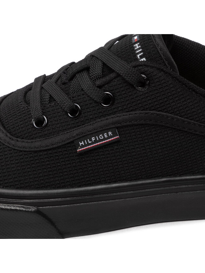 Tommy Hilfiger Sneakers aus Stoff Tommy Hilfiger Core Lightweidht Waffle Mesh FM0FM04040 Schwarz