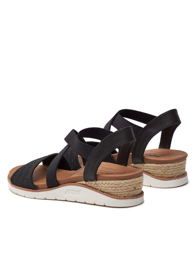 Skechers Sandały Skechers Bobs Arch Fit Beach Kiss Boho Beyond 114013/BLK Czarny