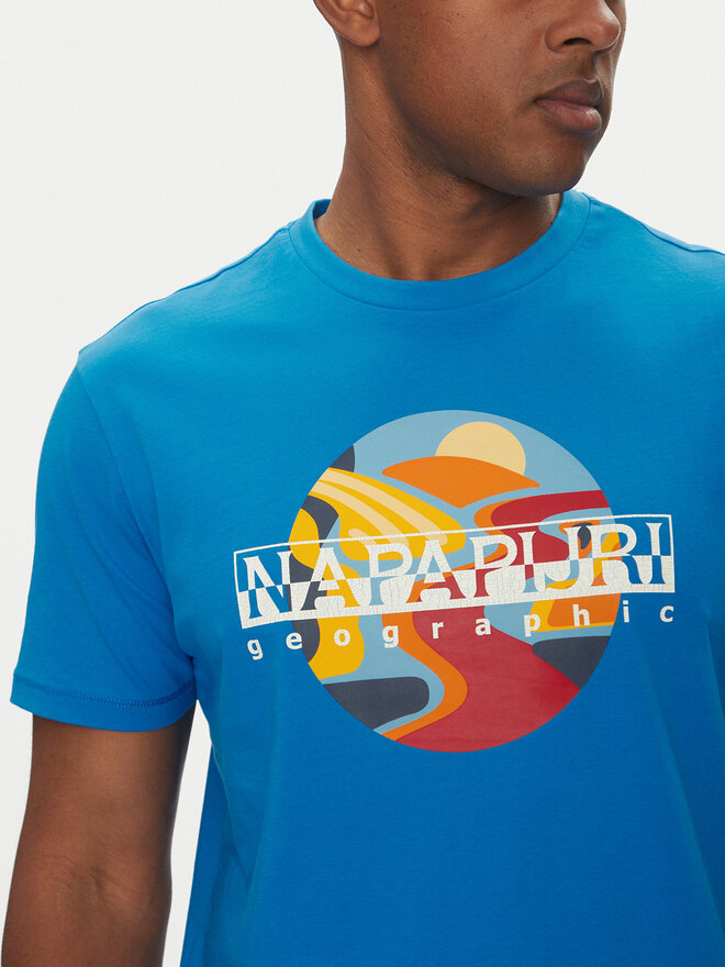 Napapijri Napapijri Marškinėliai S-Valdor NP0A4IE6 Mėlyna Regular Fit