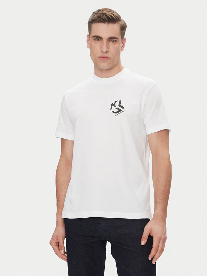 Karl Lagerfeld Jeans Karl Lagerfeld Jeans Marškinėliai A2M17072 Balta Regular Fit