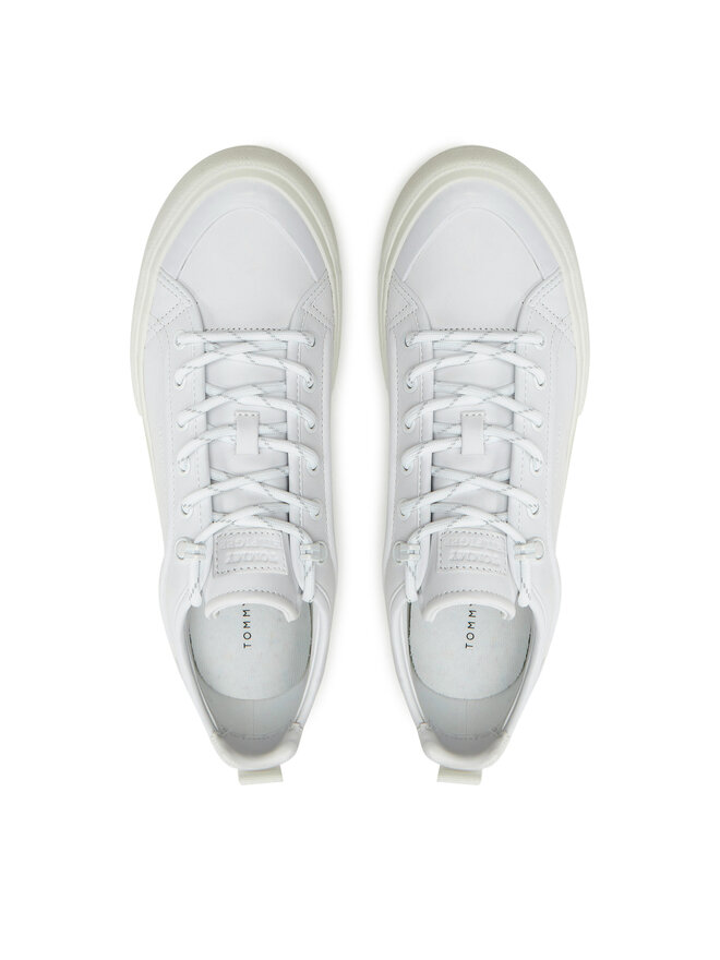 Tommy Hilfiger Сникърси Tommy Hilfiger Th Hi Vulc Cleat Low Lth FM0FM05452 Бял