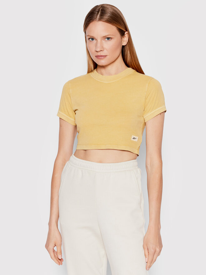Reebok Reebok Marškinėliai Natural Dye HK4969 Geltona Slim Fit
