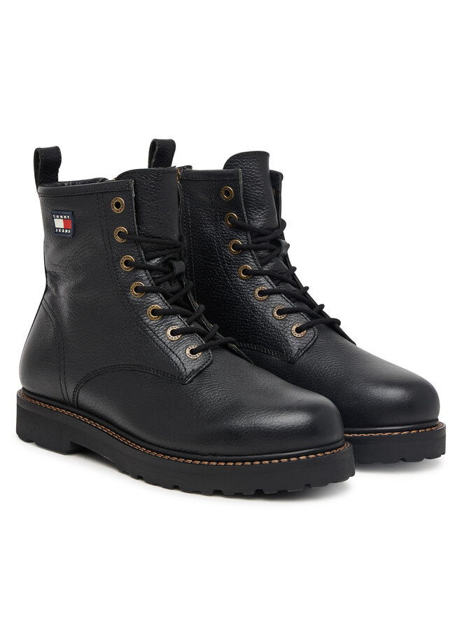 Tommy Jeans Schnürschuhe Tommy Jeans Archive '01 Tumble Lace Up Warm EM0EM01780 Schwarz