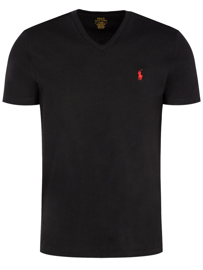 Polo Ralph Lauren Polo Ralph Lauren T-Shirt Classics 710671453010 Μαύρο Custom Slim Fit